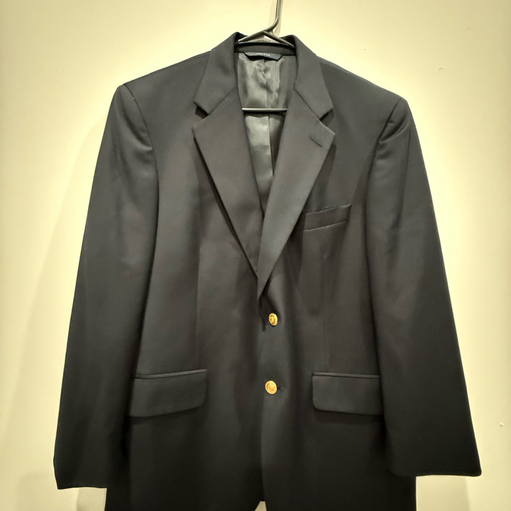 Brooks Brothers Brooks ease Black Blazer Jacket Gold Button 40S